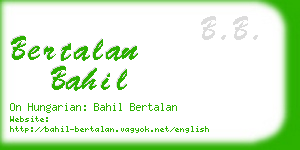 bertalan bahil business card